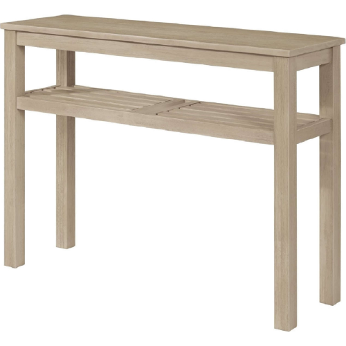 Tiburon Console Table with Shelf in Drifted Sand Beige Wood